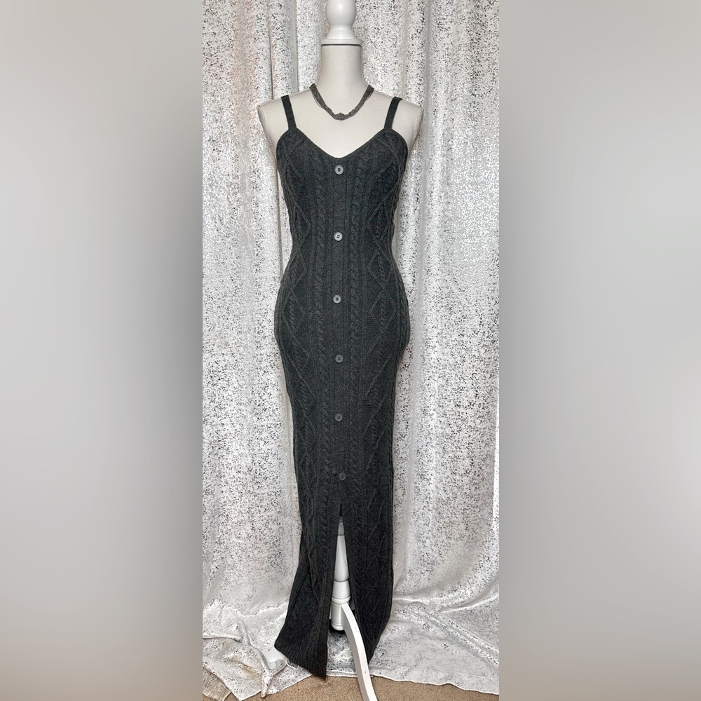 NWT Grey cable knit maxi dress
